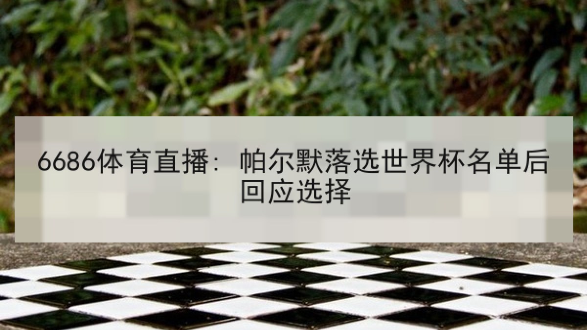 6686体育直播: 帕尔默落选世界杯名单后回应选择